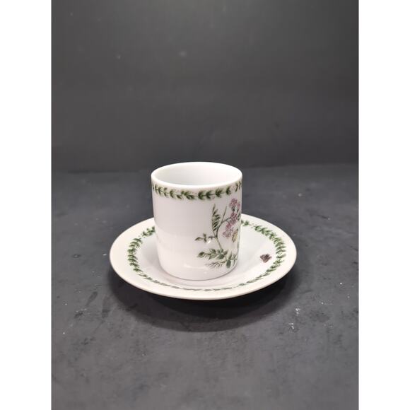 Andrea by Sadek Porcelain Tea Cup and Saucer, Demitasse, Floral Butterfly Design - Picture 2 of 12